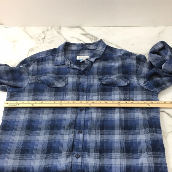 Columbia Omni Wick Button Up‎ Shirt Blue Plaid - Picture 10 of 13